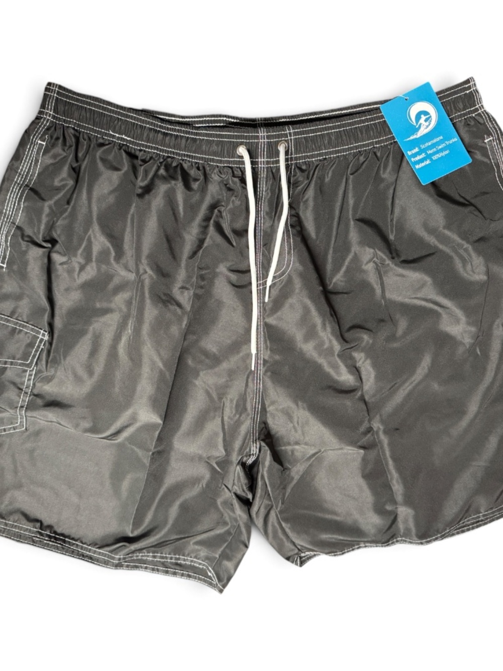 Scotamalone Men's XXL Black Swim Trunks Quick Dry Nylon Mesh Lined NWT